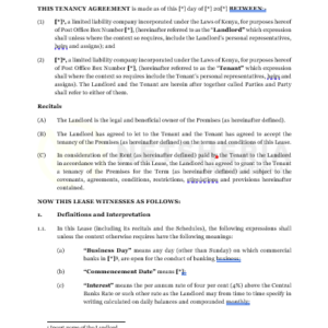 1 Year Tenancy Agreement for a Residential Property between Companies | Netsheria property renting legal documents