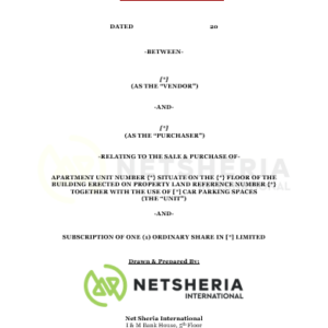 Agreement for Sale of an Off Plan Apartment to an Individual | Netsheria Legal documents in Kenya