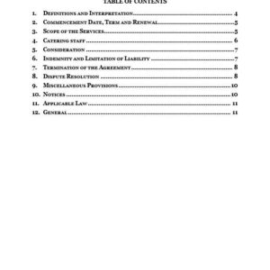 Catering Agreement | Netsheria Service agreements documents and templates in Kenya