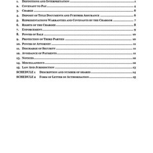 Charge over shares | Netsheria capital raising legal documents online
