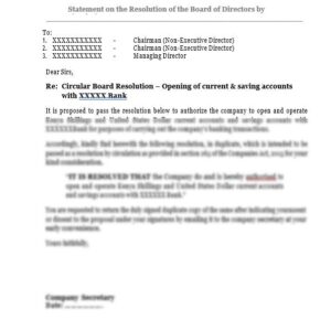 Circular Board Resolution Account Opening | Netsheria Legal documents in Nairobi