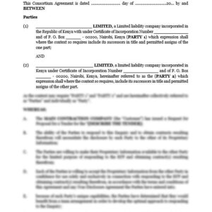 Consortium agreement | Netsheria General commercial contracts in Nairobi