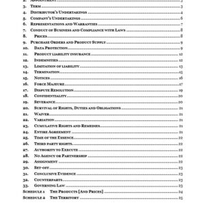 Distribution Agreement Non exclusive | Netsheria Online Legal documents