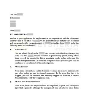 Letter of Offer for permanent employees | Netsheria Legal Documents in Kenya