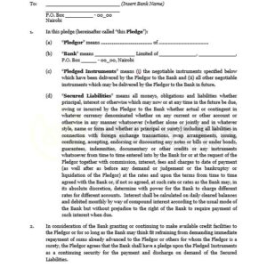 Letter of pledge for a loan | Netsheria online legal documents & loan agreements