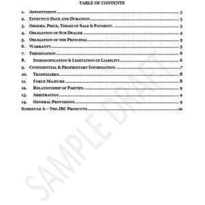 Sample Sub Dealer Agreement | Netsheria Legal documents in Kenya
