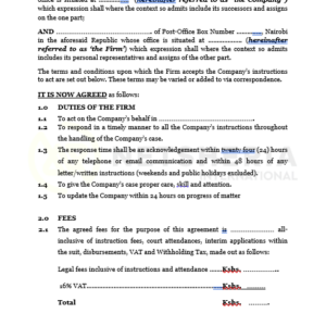 Service Level Agreement | Netsheria Legal documents for SMEs in Kenya