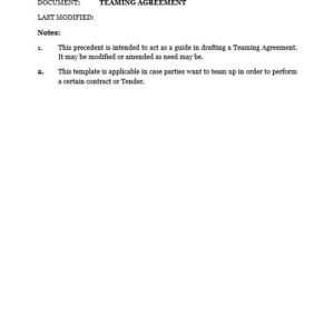 Teaming Agreement | Netsheria business legal documents in Kenya