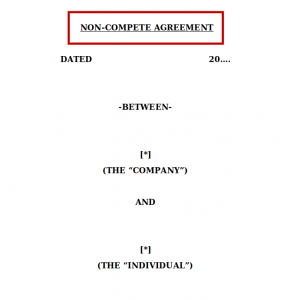 Non-compete agreement | Netsheria International LLP Business board documents online